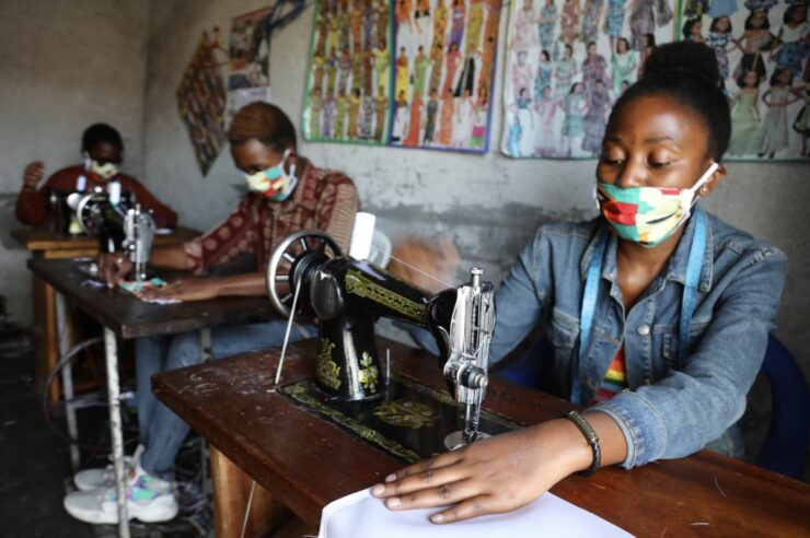 Image for The African tailors sewing face masks to halt the spread of coronavirus